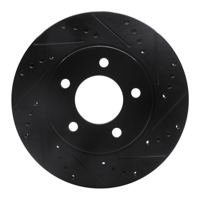Chrysler LHS Brake Rotor (1) - Front Right - R1 Concepts - Drilled & Slotted - Black - `98-`00